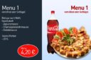 Menü 1 digitale Speisekarte mit Käsepide, Salat und Coca Cola - Gastronomie - DNZ Networks
