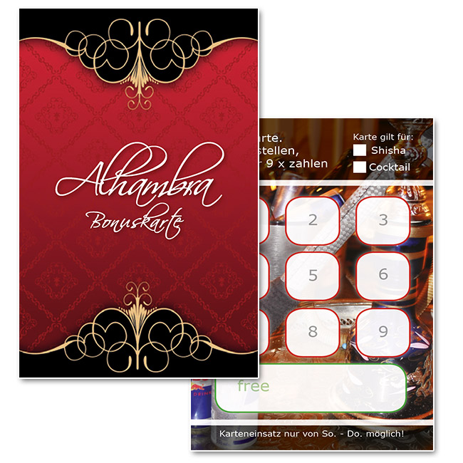 Bonuskarte-Shisha-Bar-Stempelkarte-Alhambra-gestalten-drucken-Print-Referenz
