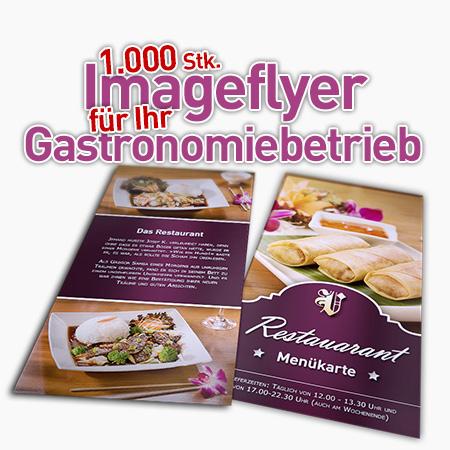 1000 Imageflyer 2seitig für Ihr Gastronomiebetrieb