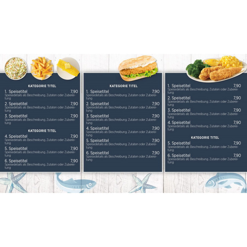 Digitale Menuboard Gastro 6 Preisliste Fischgerichte Bildschirm Karte Display - DNZ Networks