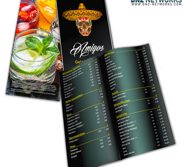 Getraenkekarte-A5Lang-Gastronomie-Speisekarte-Restaurant-DNZ-Networks