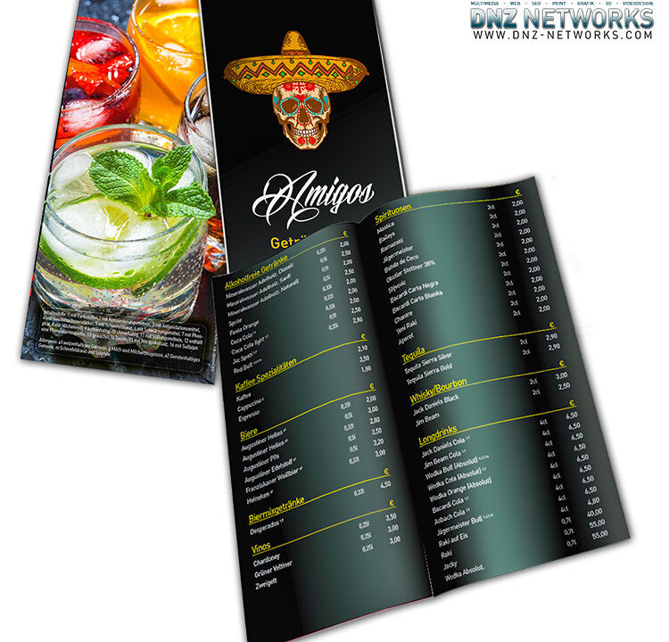 Getraenkekarte-A5Lang-Gastronomie-Speisekarte-Restaurant-DNZ-Networks