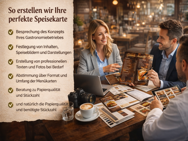 Aufbau und das Design Ihrer Menükarte