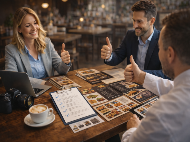 Freigabe, Druck bzw. Produktion der Getränke-, Speise- oder Menükarte