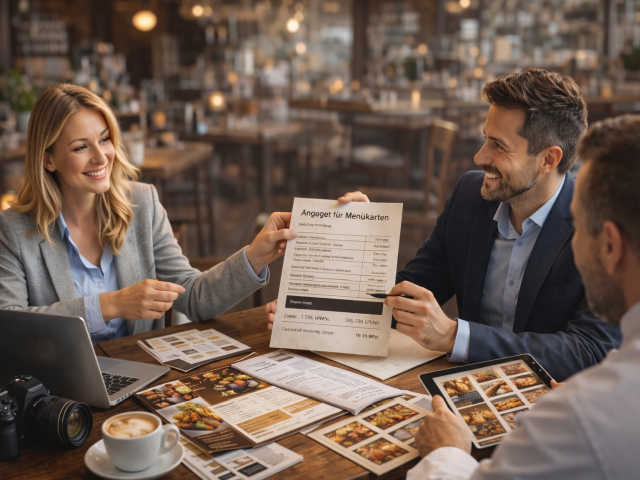 Transparentes Angebot für Ihre Menükarten mit Festpreis