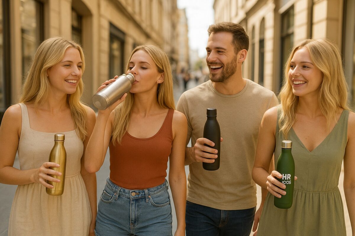 Nachhaltige Trinkflaschen mit individuellem Logo für Firmen und Werbeaktionen