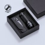 Primo Emergency Set mit Rettungsmesser und LED-Taschenlampe in hochwertiger Geschenkbox als Werbegeschenk mit Logo
