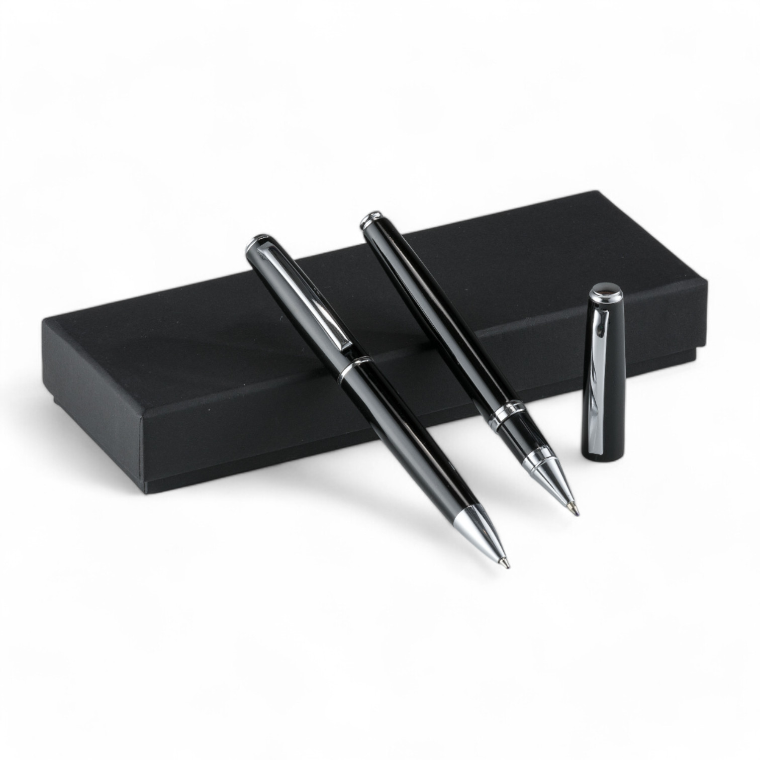 Metal Schreibset mit Kugelschreiber und Füllfederhalter in eleganter Geschenkbox